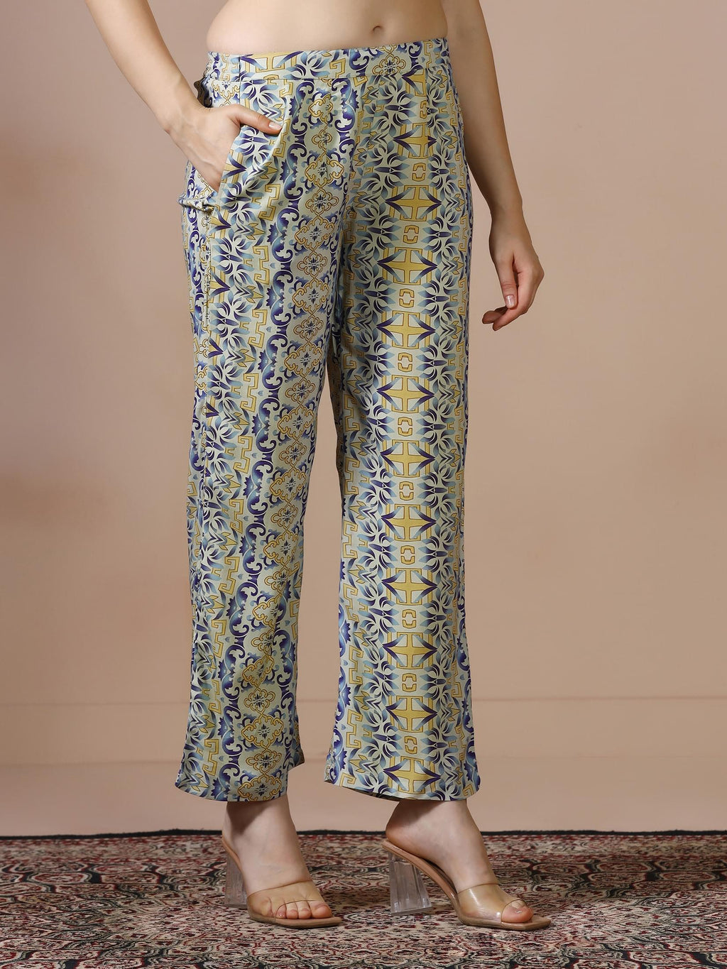 Women Liva Green Printed Co Ord Set